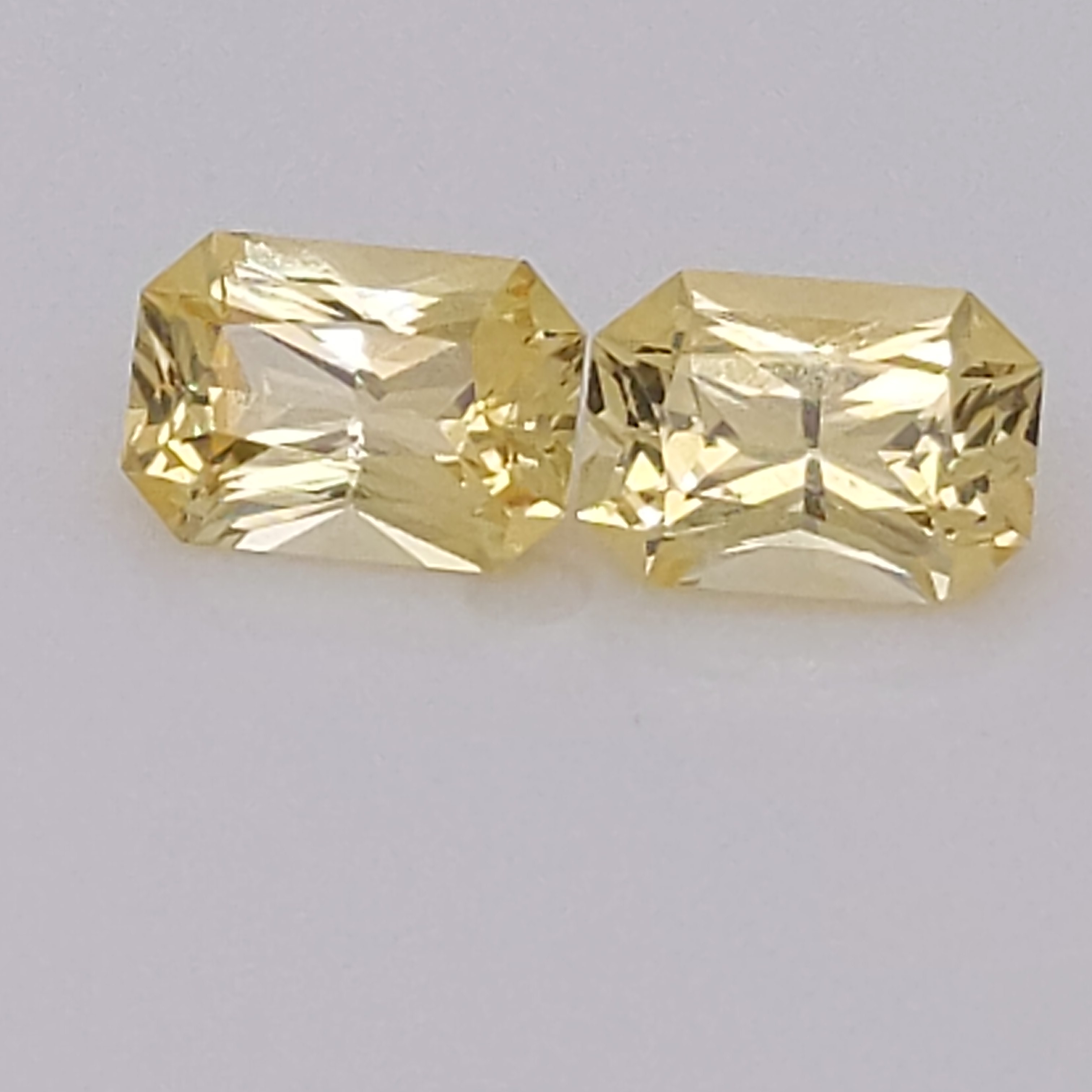 Sri Lanka Yellow Sapphire Emerald Radiant Matched Pair 7x5mm 2.25 ...