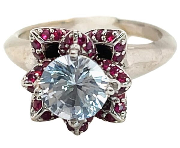 Gorgeous Ceylon White Sapphire (H)* Burmese Ruby Ring 2.90 ctw - Image 2