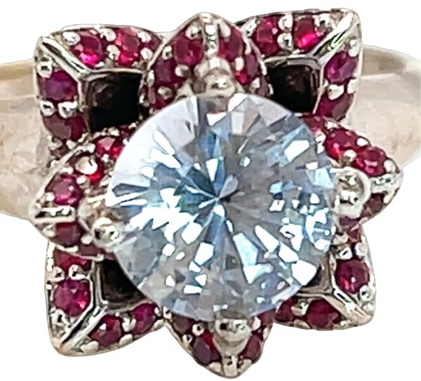 Gorgeous Ceylon White Sapphire (H)* Burmese Ruby Ring 2.90 ctw - Image 3