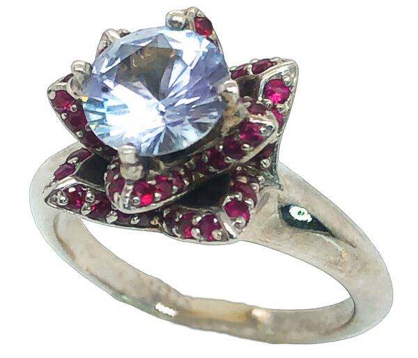 Gorgeous Ceylon White Sapphire (H)* Burmese Ruby Ring 2.90 ctw - Image 4