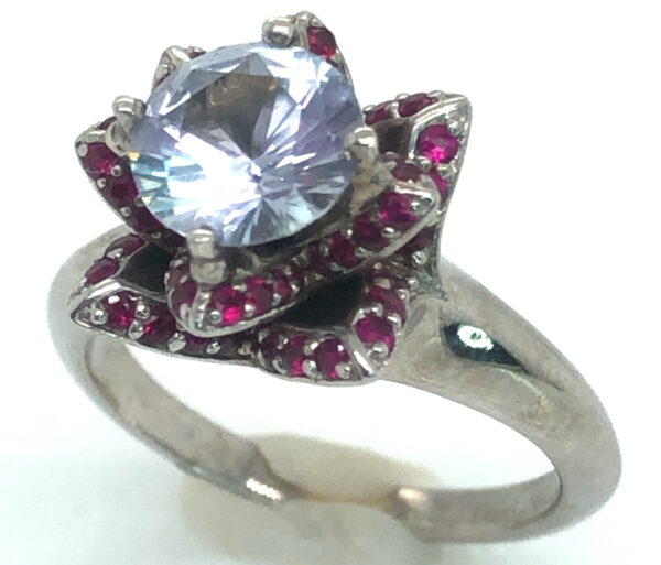 Gorgeous Ceylon White Sapphire (H)* Burmese Ruby Ring 2.90 ctw - Image 6