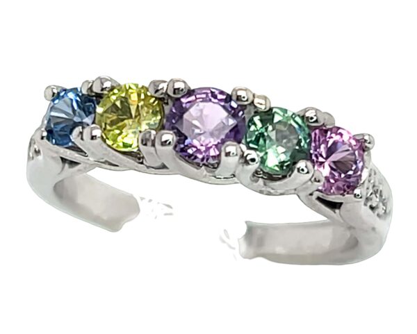 Colorful & Lively Rainbow Sapphire (H)* Diamond Ring 14KWG 1.00 ct