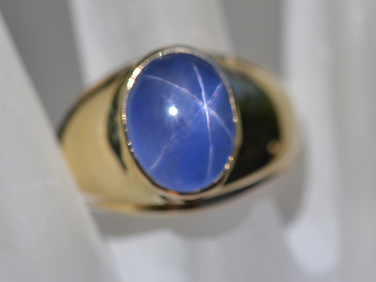 AGL Certified Untreated Mens Blue Star Sapphire Ring 9.3 cts in 14K ...